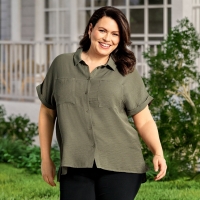 NKD  Damen-Bluse mit 2 Brusttaschen, gro&szlig;e Gr&ouml;&szlig;en