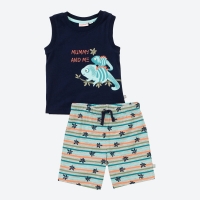 NKD  Baby-Jungen-Set mit Cham&auml;leon-Frontaufdruck, 2-teilig
