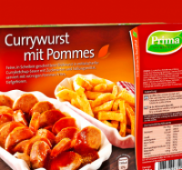 Penny  PRIMA MEN&Uuml; Currywurst- oder Chicken Nuggets mit Pommes