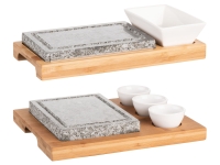 Lidl M&Auml;ser M&Auml;SER Hei&szlig;er Stein Set, mit Bambus-Servierplatte