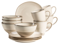 Lidl M&Auml;ser M&Auml;SER Fr&uuml;hst&uuml;cks-Set-Serie &raquo;Nottingham&laquo;, 12-teilig, Beige