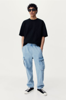 HM  Cargo-Joggpants aus Denim Loose Fit