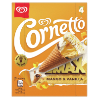 Aldi S&uuml;d  CORNETTO Max 4 x 90 ml, Mango & Vanille