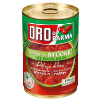 Aldi S&uuml;d  ORO DI PARMA Tomaten 400 g, 4-fach, st&uuml;ckig Basilikum