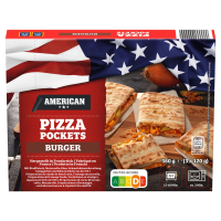 Aldi S&uuml;d  AMERICAN Pizza Pockets 360 g, Burger