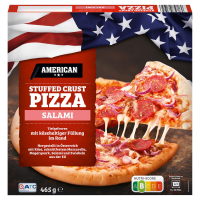 Aldi S&uuml;d  AMERICAN Pizza Stuffed Crust 455 g, Salami