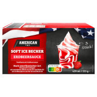 Aldi S&uuml;d  AMERICAN Amerikanisches Soft Eis, Vanille-Erdbeere