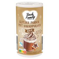 Aldi S&uuml;d  BACK FAMILY Glitzerpuder 100 g, Kakao