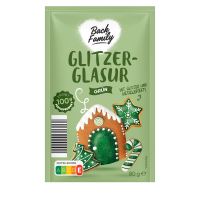 Aldi S&uuml;d  BACK FAMILY Glitzerglasur 80 g, gr&uuml;n