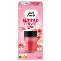 Aldi S&uuml;d  BACK FAMILY Glimmer im Gl&auml;schen 5 g, rot