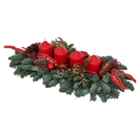 Aldi S&uuml;d  GARDENLINE Adventsschiffchen gro&szlig; 40 cm, rot-gold