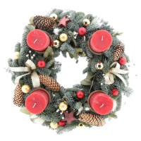 Aldi S&uuml;d  GARDENLINE Adventskranz 40 cm, rot