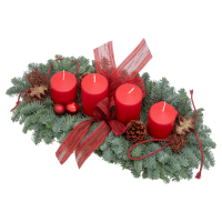 Aldi S&uuml;d  GARDENLINE Adventsschiffchen gro&szlig; 40 cm, rot