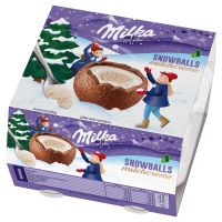 Aldi S&uuml;d  MILKA Snow Balls&nbsp;112 g, Milchcreme