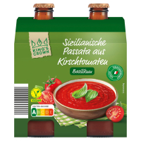 Aldi S&uuml;d  KINGS CROWN Kirschtomatenpassata 2 x 330 g, Basilikum