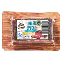 Aldi S&uuml;d  ALPENSCHMAUS Tiroler Speck 350 g, Karreespeck