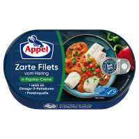 Aldi S&uuml;d  APPEL Heringsfilet 200 g, Paprika Creme