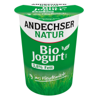 Aldi S&uuml;d  ANDECHSER NATUR Bio-Jogurt 3,8 %, 500 g