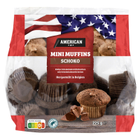 Aldi S&uuml;d  AMERICAN Mini Muffins 225 g, Schoko