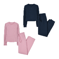 Aldi Nord Up2fashion UP2FASHION Pyjama, Waffelstruktur