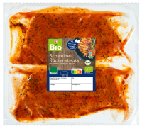 Kaufland  K-BIO Bioland Schweine- R&uuml;ckensteaks mariniert