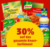 Penny  KNORR Rabatt-Aktion 30% auf das gesamte Knorr-Sortiment