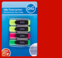 Penny  O-FIZ 4-teiliges Mini-Textmarker-Set