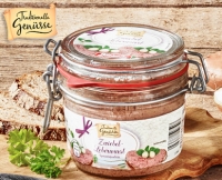 Aldi S&uuml;d  TRADITIONELLE GEN&Uuml;SSE Leberwurst im B&uuml;gelglas