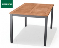Aldi S&uuml;d  GARDENLINE&reg; Alu-Gartentisch mit Holzplatte