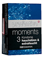 Rossmann Preventivo Preventivo moments - hauchd&uuml;nn < extra feuchte Kondome