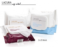 Aldi S&uuml;d  LACURA FACE/LACURA AGE VITAL3&nbsp;in&nbsp;1&nbsp;Reinigungst&uuml;cher