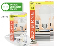 Aldi S&uuml;d  LED-Birne/-Kerze/-Tropfen, 2er-Set