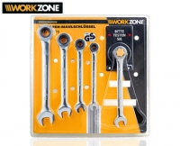 Aldi S&uuml;d  WORKZONE&reg;Ratschen-Maulschl&uuml;ssel-Set, 5-teilig