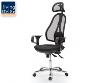 Aldi S&uuml;d  LIVING STYLE&reg;Design-Drehstuhl mit Kopfst&uuml;tze
