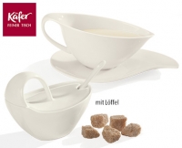 Aldi S&uuml;d  K&Auml;FER Design-Zucker- oder Marmeladengef&auml;&szlig; oder Milchk&auml;nnchen mit Unter