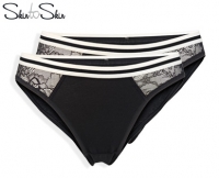 Aldi S&uuml;d  Skin to Skin 2 Slips, black & white