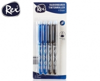 Aldi S&uuml;d  Rex&reg;Radierbarer Tintenroller, 4er-Set oder Nachf&uuml;llpack, 6er-Set