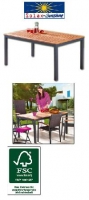 Norma  Alu Gartentisch mit Holzplatte