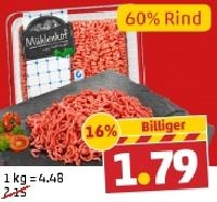 Penny  M&Uuml;HLENHOF Frisches Hackfleisch, gemischt