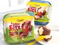 Aldi S&uuml;d Choceur Schoko Eier mit L&ouml;ffel