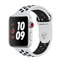 Cyberport  Apple Watch Nike+ LTE 42mm Aluminiumgeh&auml;use Silber Sportarmband Platin