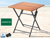 Aldi S&uuml;d Gardenline Alu-Klapptisch mit Holzplatte