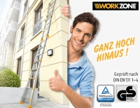 Aldi S&uuml;d Workzone Aluminium-Teleskopleiter,