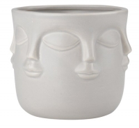 D&auml;nisches Bettenlager  Blumentopf ABBAS &Oslash;12xH11 mit Gesichtern