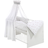 Rossmann Schardt Komplettbett Classic-Line wei&szlig;, Sternchen rot