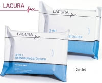 Aldi S&uuml;d  LACURA FACE/LACURA AGE VITAL 3&nbsp;in&nbsp;1 Reinigungst&uuml;cher